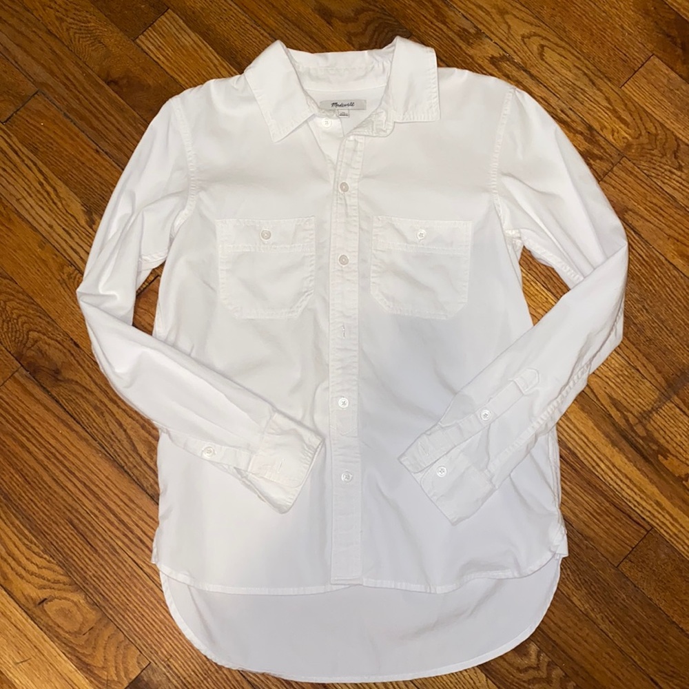 Worn ONCE! Madewell Women’s High/Low Button-up in White